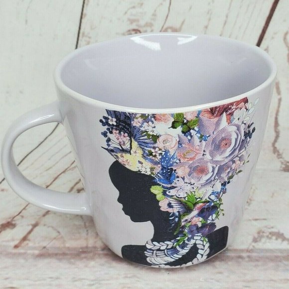 Prima Design Purple Pink Violet Woman Head Floral Decorative Mug - Picture 2 of 12